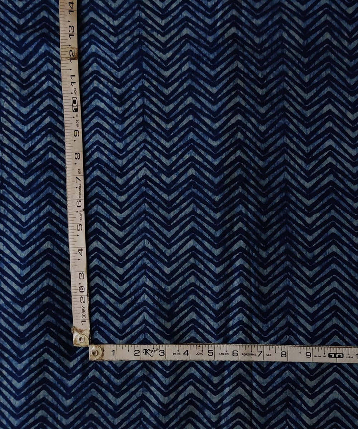 Natural dye dabu block print organic handspun cotton navy fabric