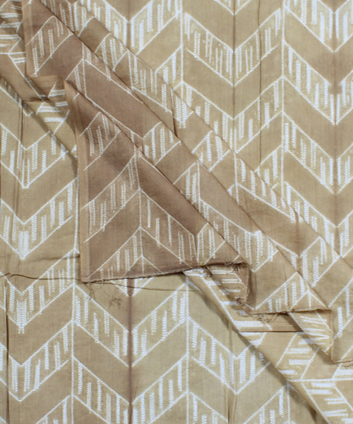 2.5m Brown cotton tie dye shibori kurta material