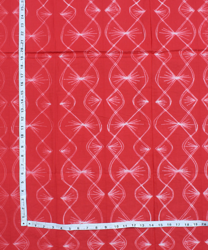 2.5m Red cotton tie dye shibori kurta material