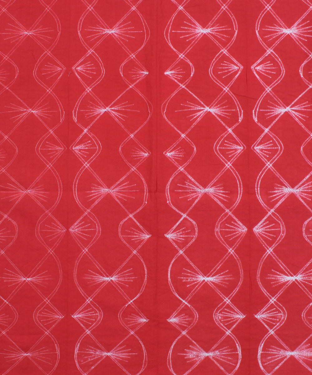 2.5m Red cotton tie dye shibori kurta material