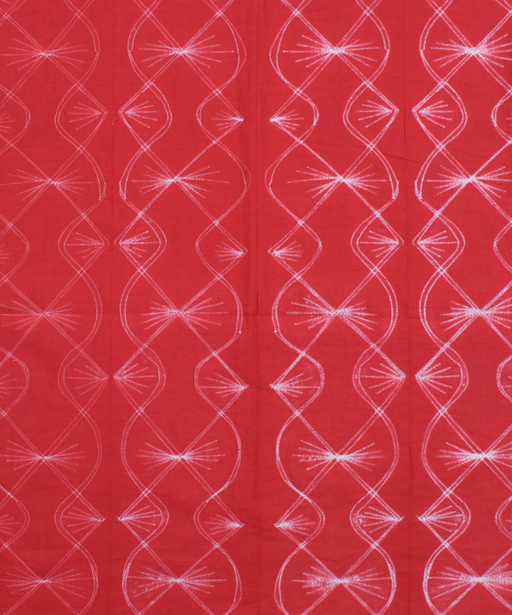 2.5m Red cotton tie dye shibori kurta material