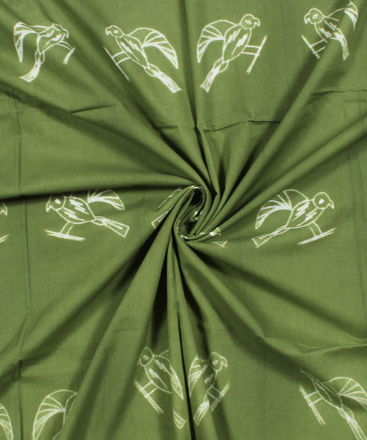 2.5m Green cotton tie dye shibori kurta material