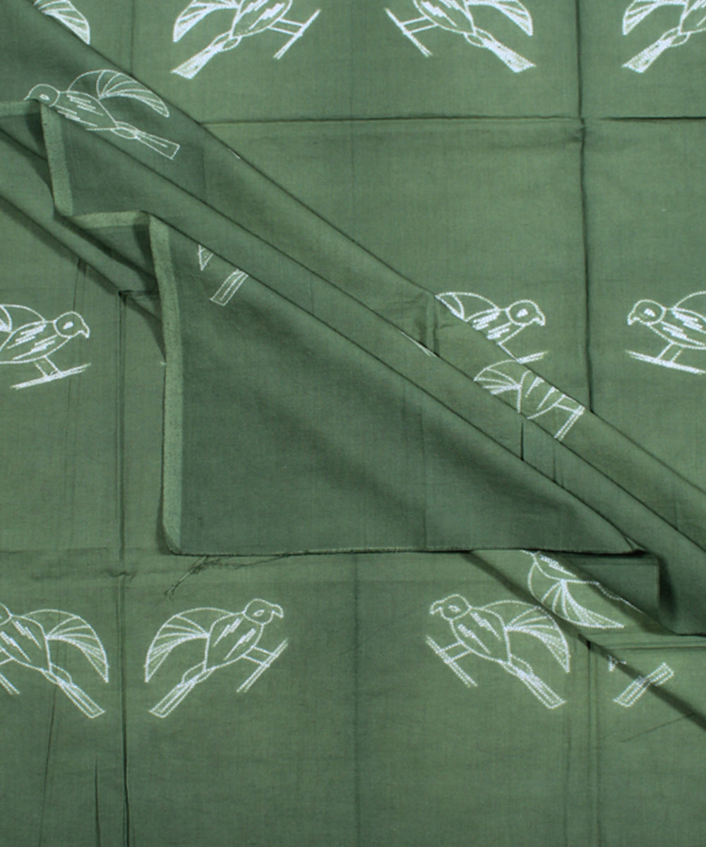 2.5m Green cotton tie dye shibori kurta material