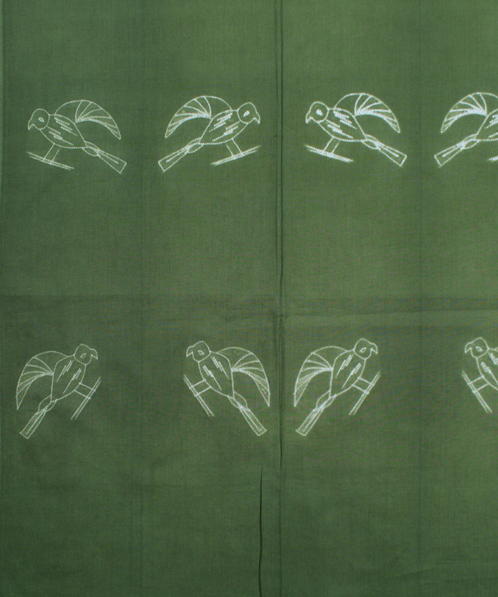 2.5m Green cotton tie dye shibori kurta material