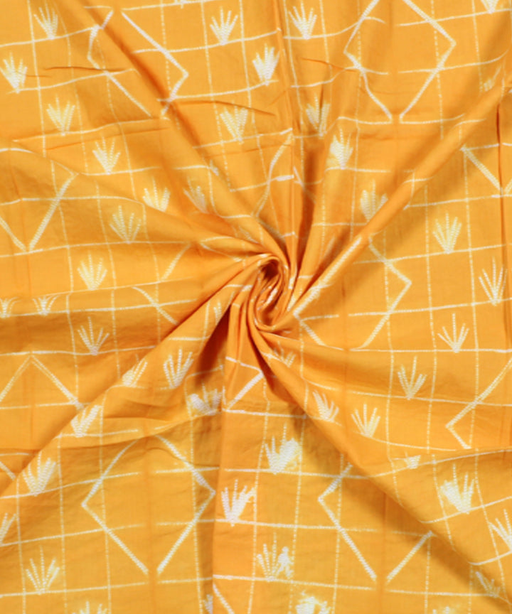 2.5m Yellow cotton tie dye shibori kurta material