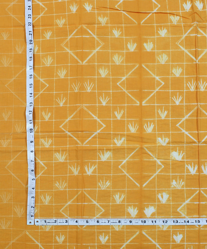 2.5m Yellow cotton tie dye shibori kurta material