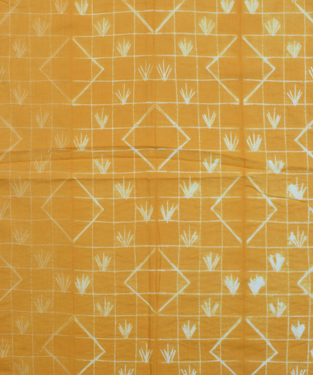 2.5m Yellow cotton tie dye shibori kurta material