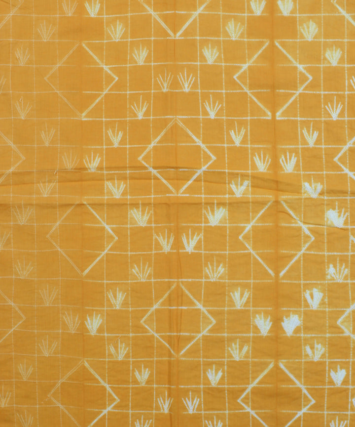2.5m Yellow cotton tie dye shibori kurta material