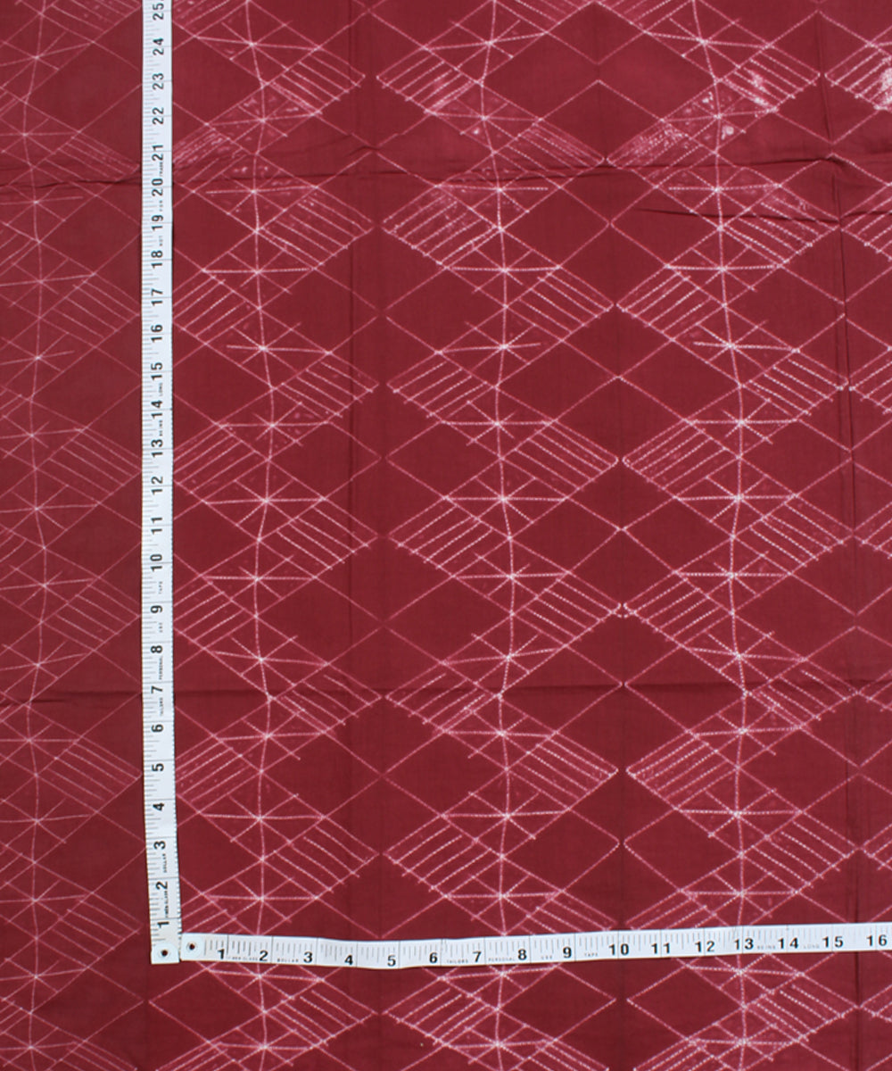 2.5m Red tie dye cotton shibori kurta material