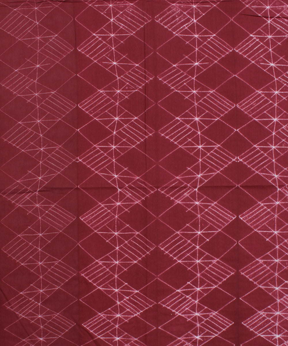 2.5m Red tie dye cotton shibori kurta material
