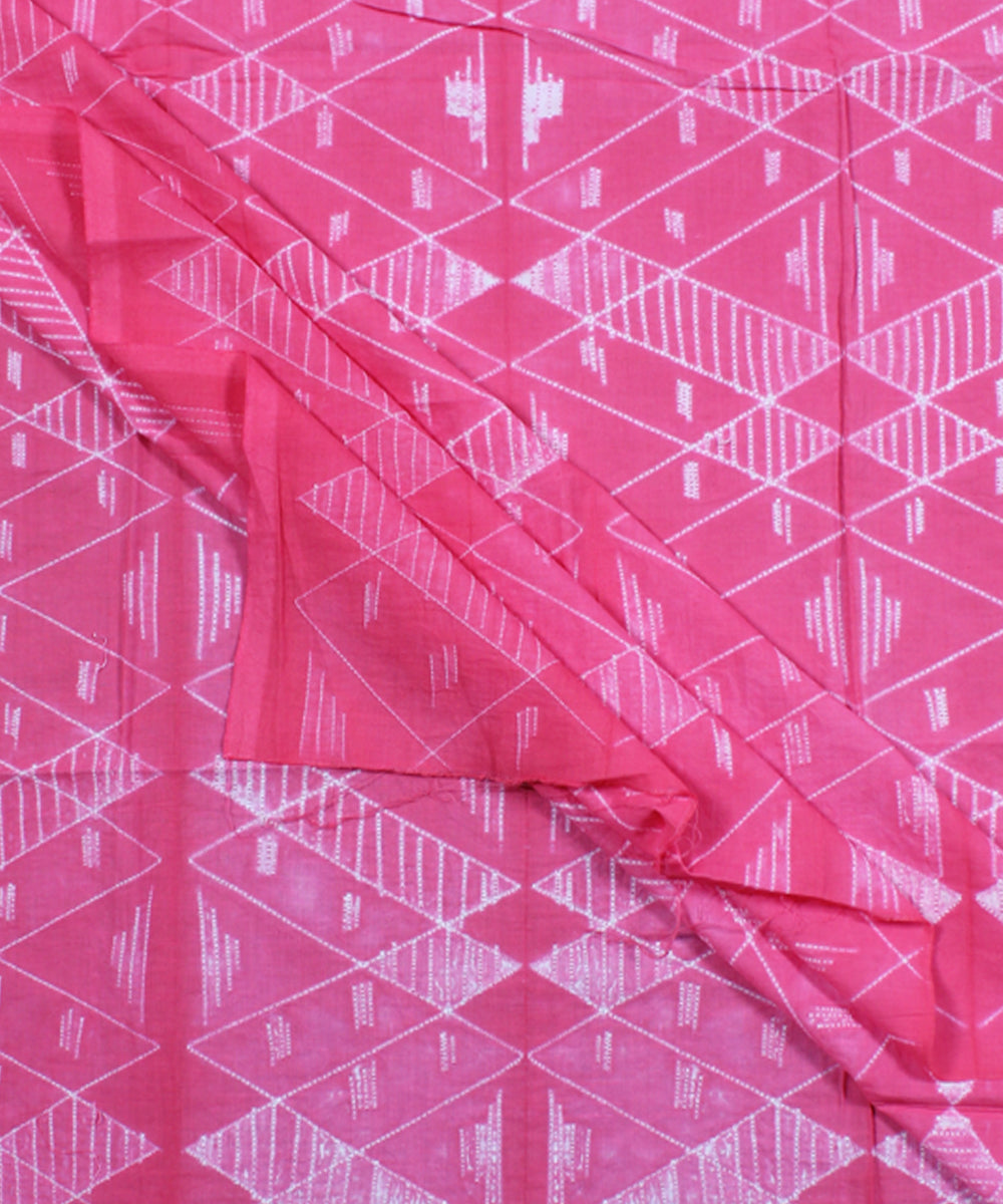 2.5m Pink cotton tie dye shibori kurta material