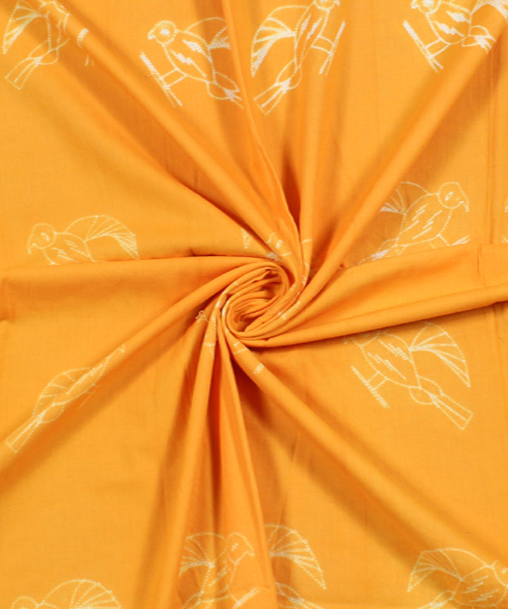 2.5m Yellow tie dye cotton shibori kurta material
