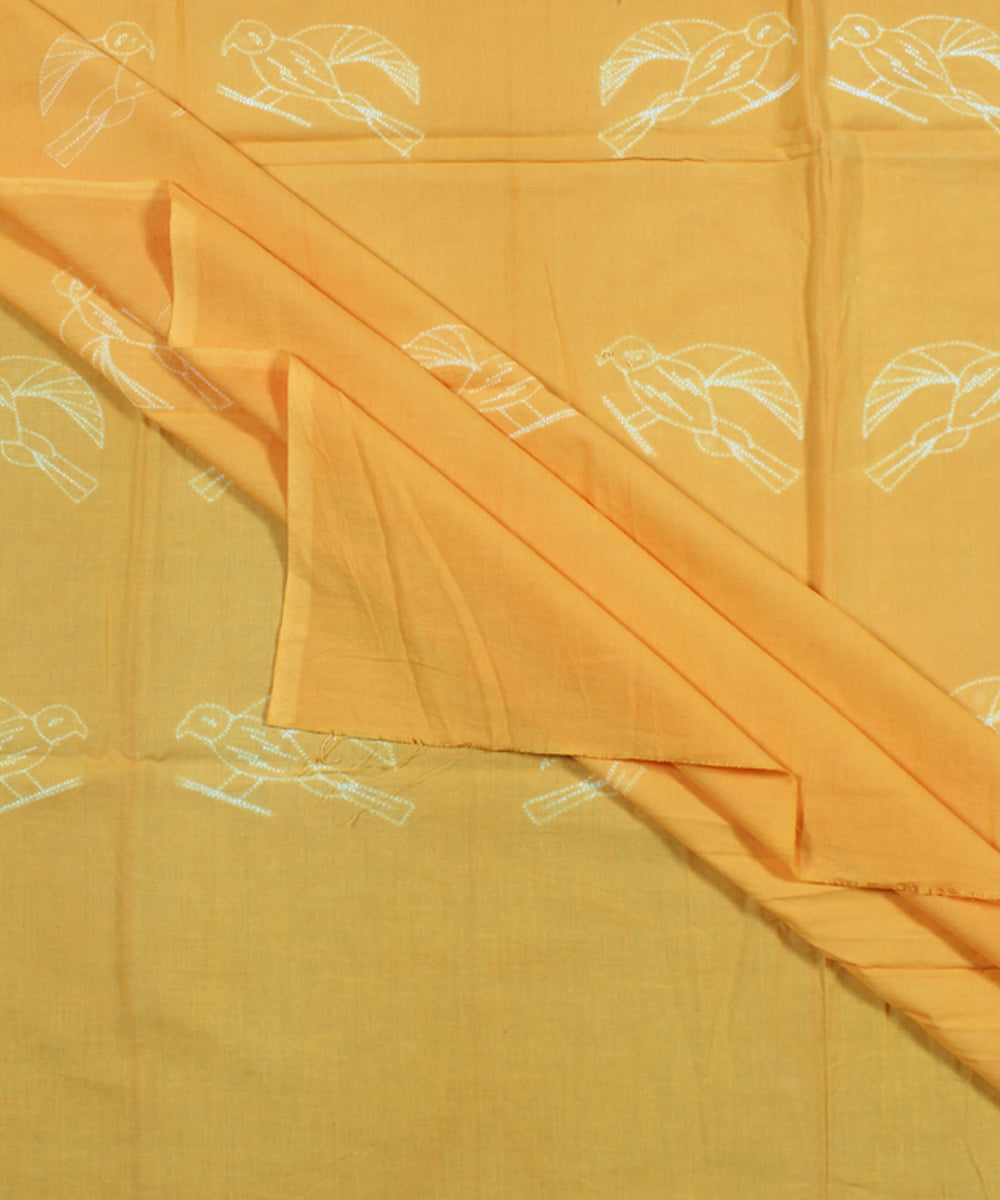 2.5m Yellow tie dye cotton shibori kurta material