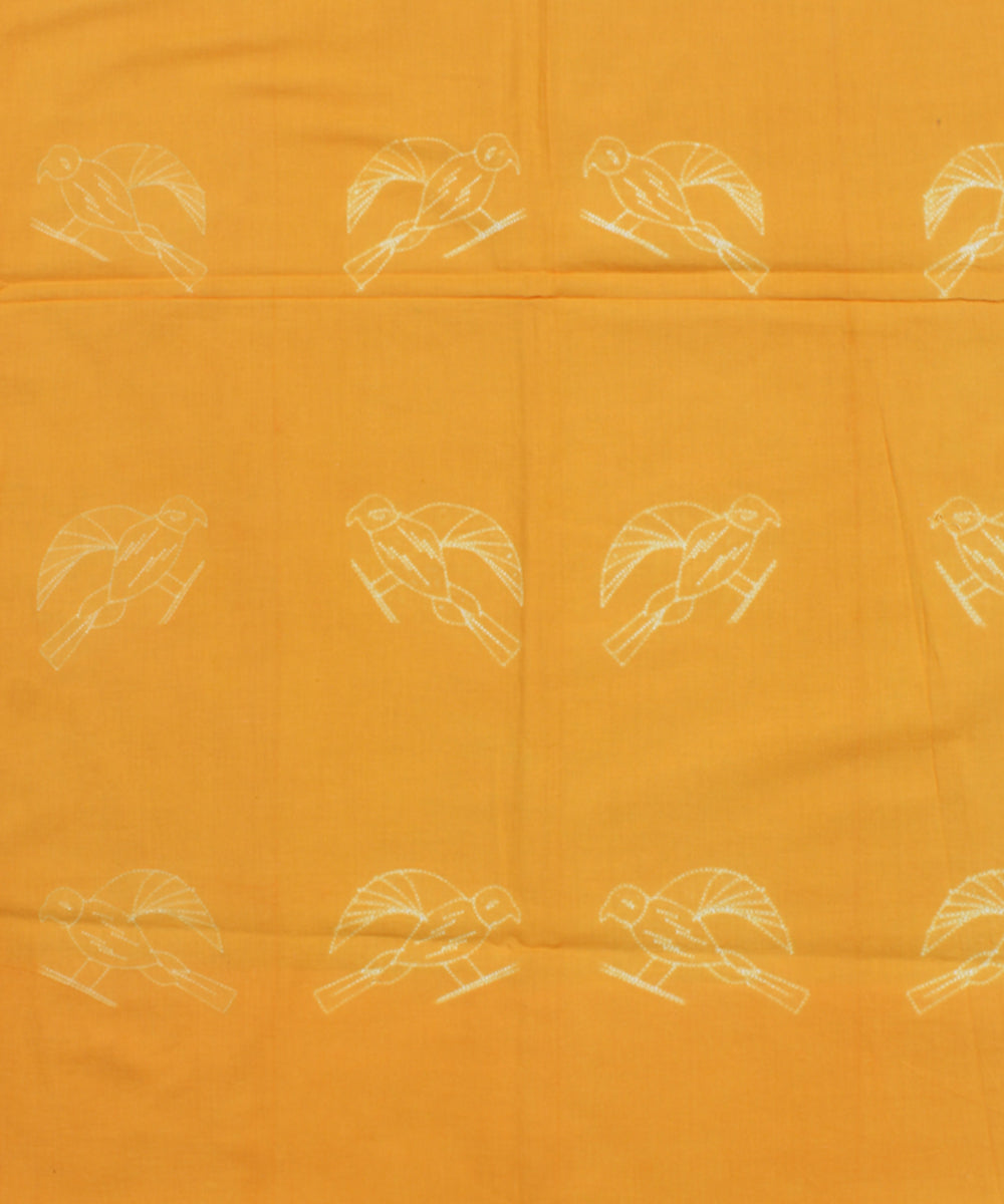 2.5m Yellow tie dye cotton shibori kurta material