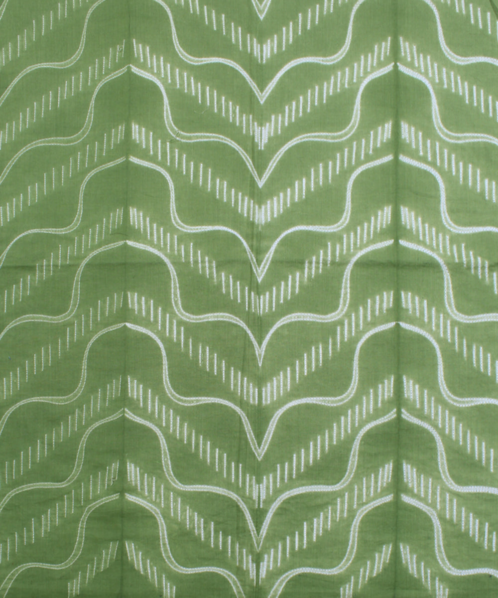 2.5m Green tie dye cotton shibori kurta material