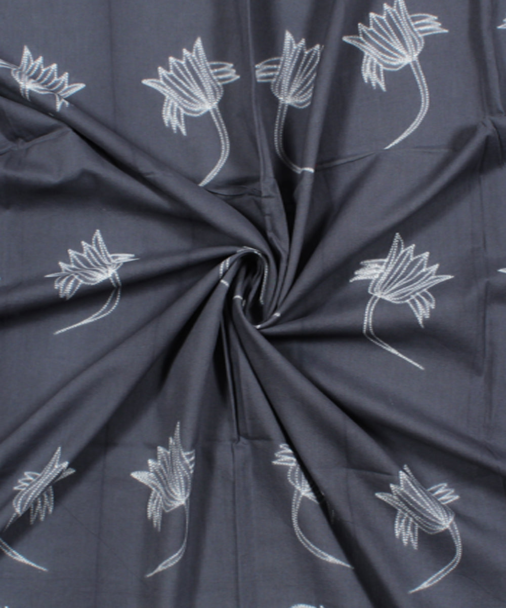2.5m Dark grey tie dye cotton shibori kurta material