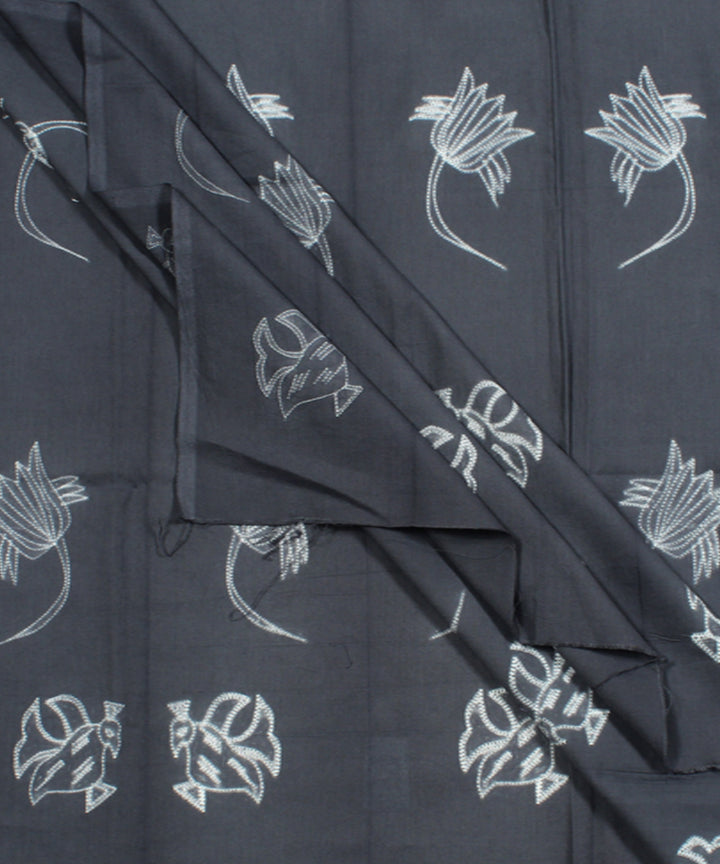 2.5m Dark grey tie dye cotton shibori kurta material