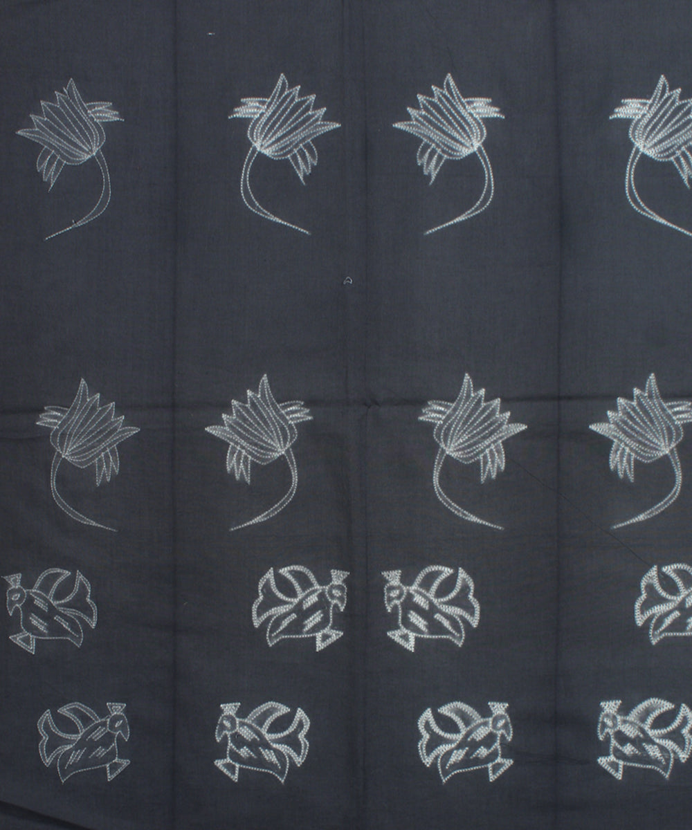 2.5m Dark grey tie dye cotton shibori kurta material