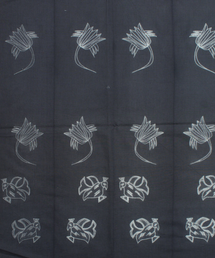 2.5m Dark grey tie dye cotton shibori kurta material