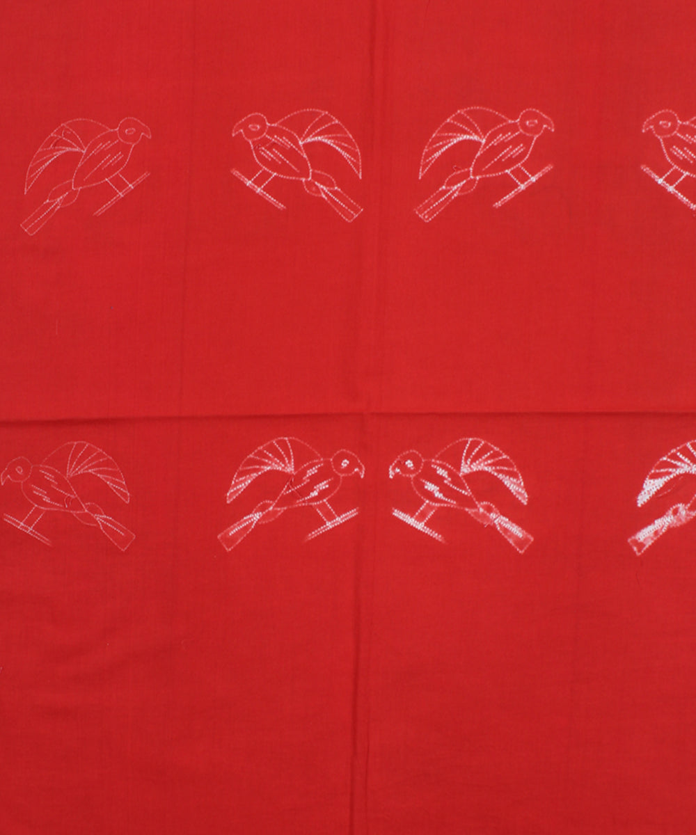 2.5 m Red tie dye cotton shibori kurta material