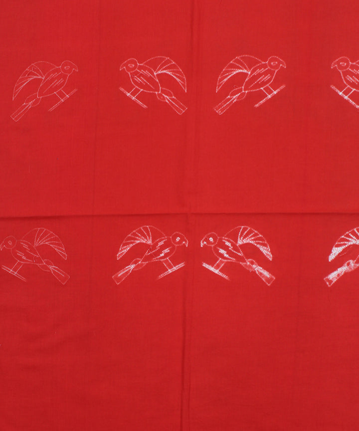 2.5 m Red tie dye cotton shibori kurta material