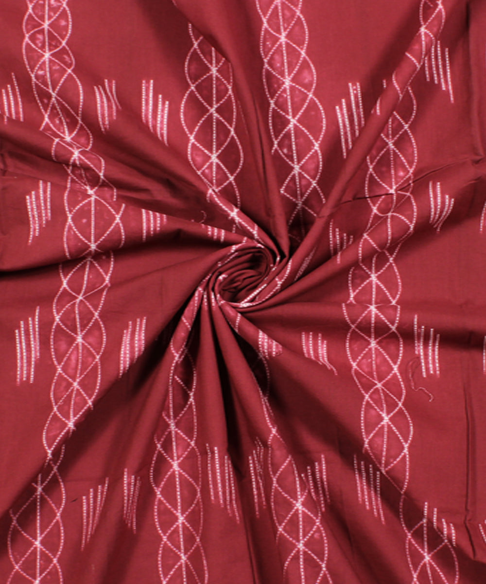 2.5m Maroon tie dye cotton shibori kurta material