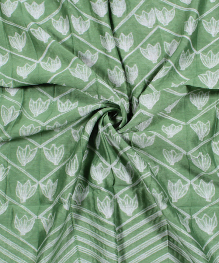 2.5m Green tie dye cotton silk shibori kurta material