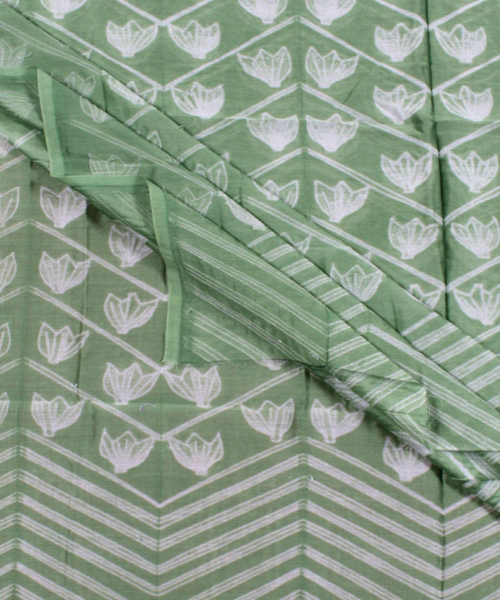 2.5m Green tie dye cotton silk shibori kurta material