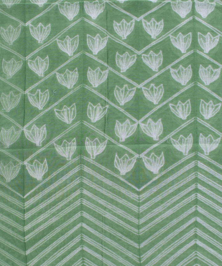 2.5m Green tie dye cotton silk shibori kurta material