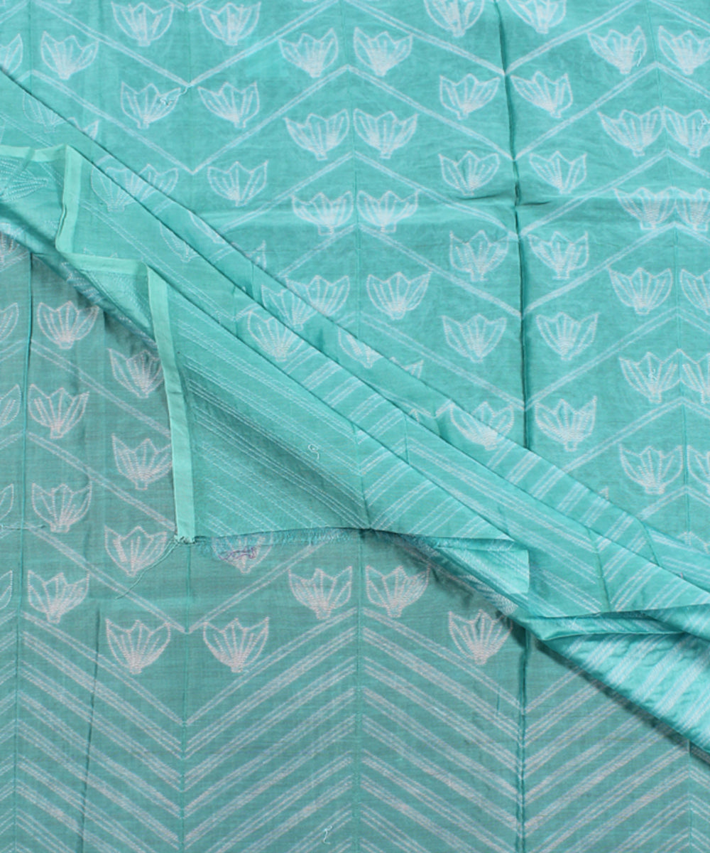 2.5m Aqua tie dye cotton silk shibori kurta material