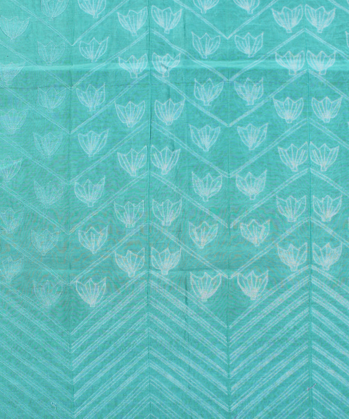2.5m Aqua tie dye cotton silk shibori kurta material