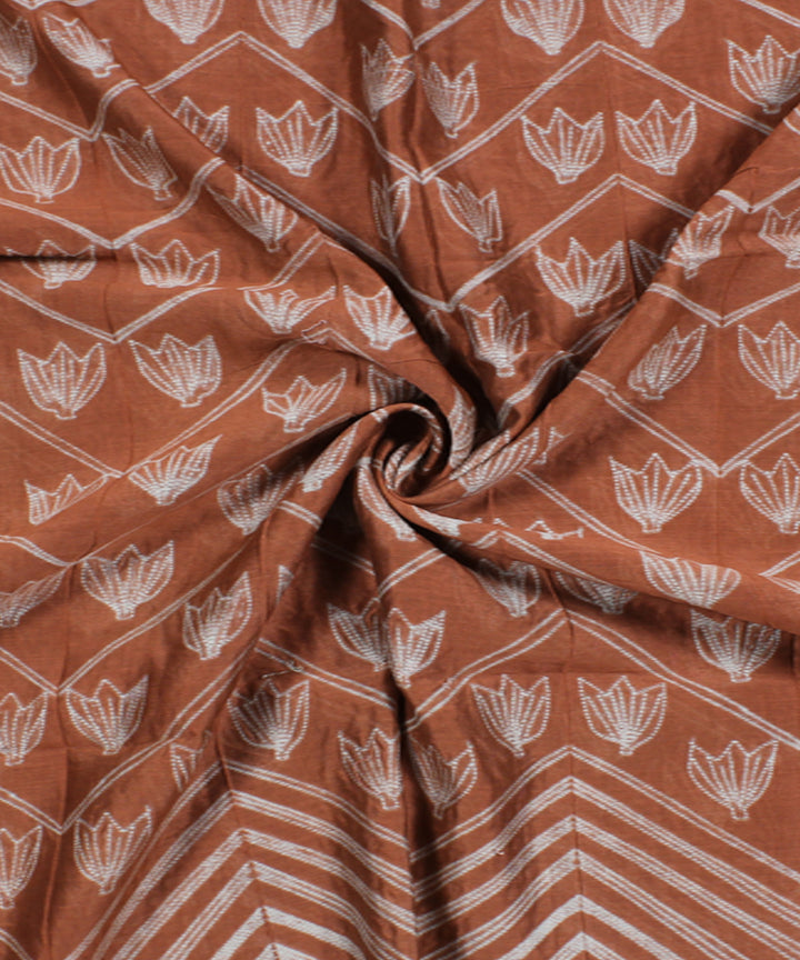 2.5m Brown tie dye cotton silk shibori kurta material