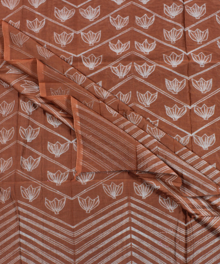2.5m Brown tie dye cotton silk shibori kurta material