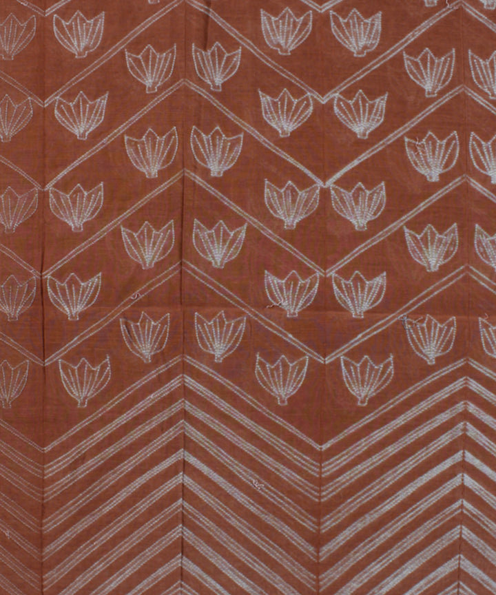 2.5m Brown tie dye cotton silk shibori kurta material