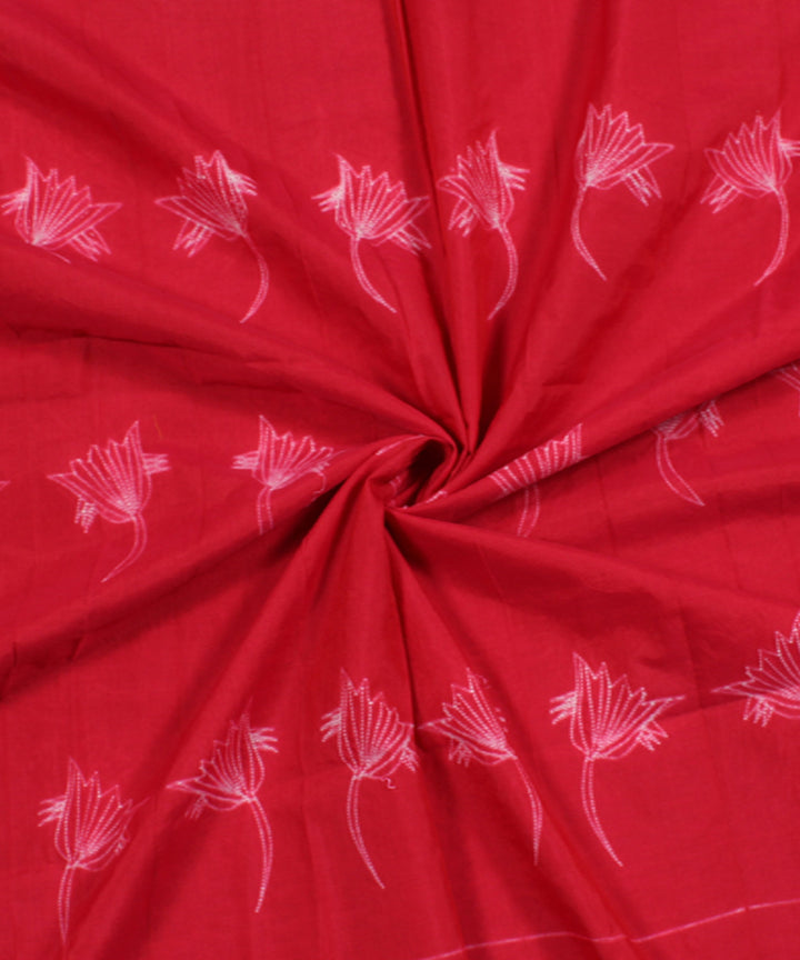2.5m Red tie dye cotton silk shibori kurta material