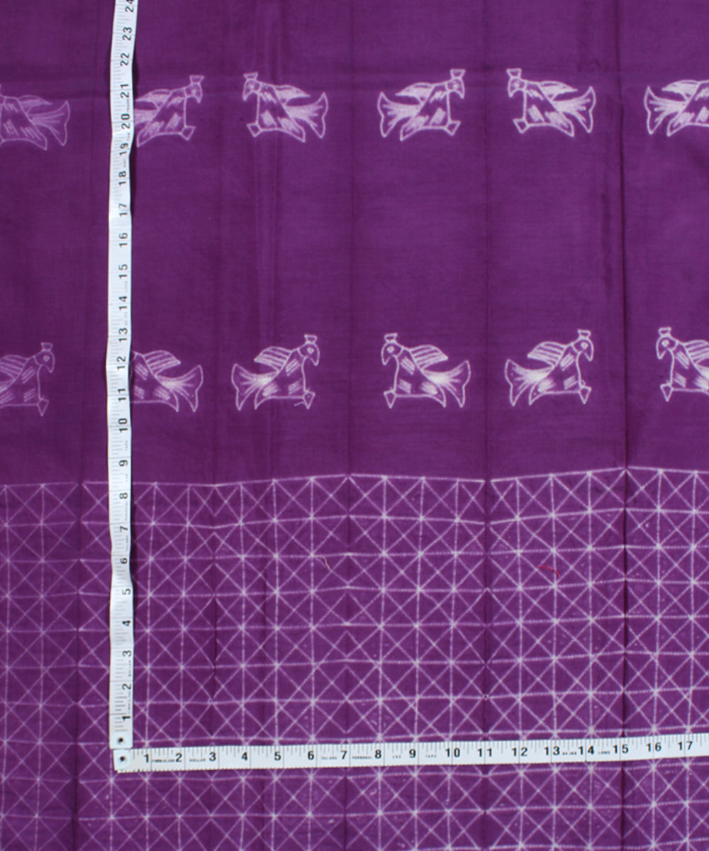 2.5m Purple tie dye cotton silk shibori kurta material