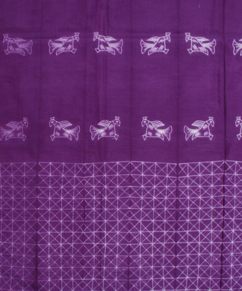 2.5m Purple tie dye cotton silk shibori kurta material