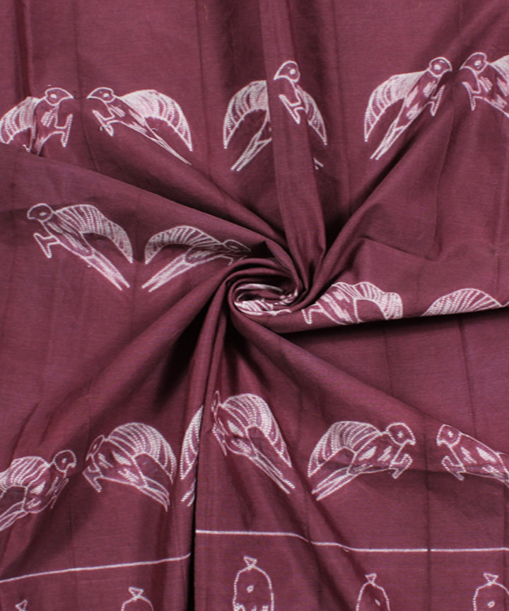 2.5m Wine mauve tie dye cotton silk shibori kurta material