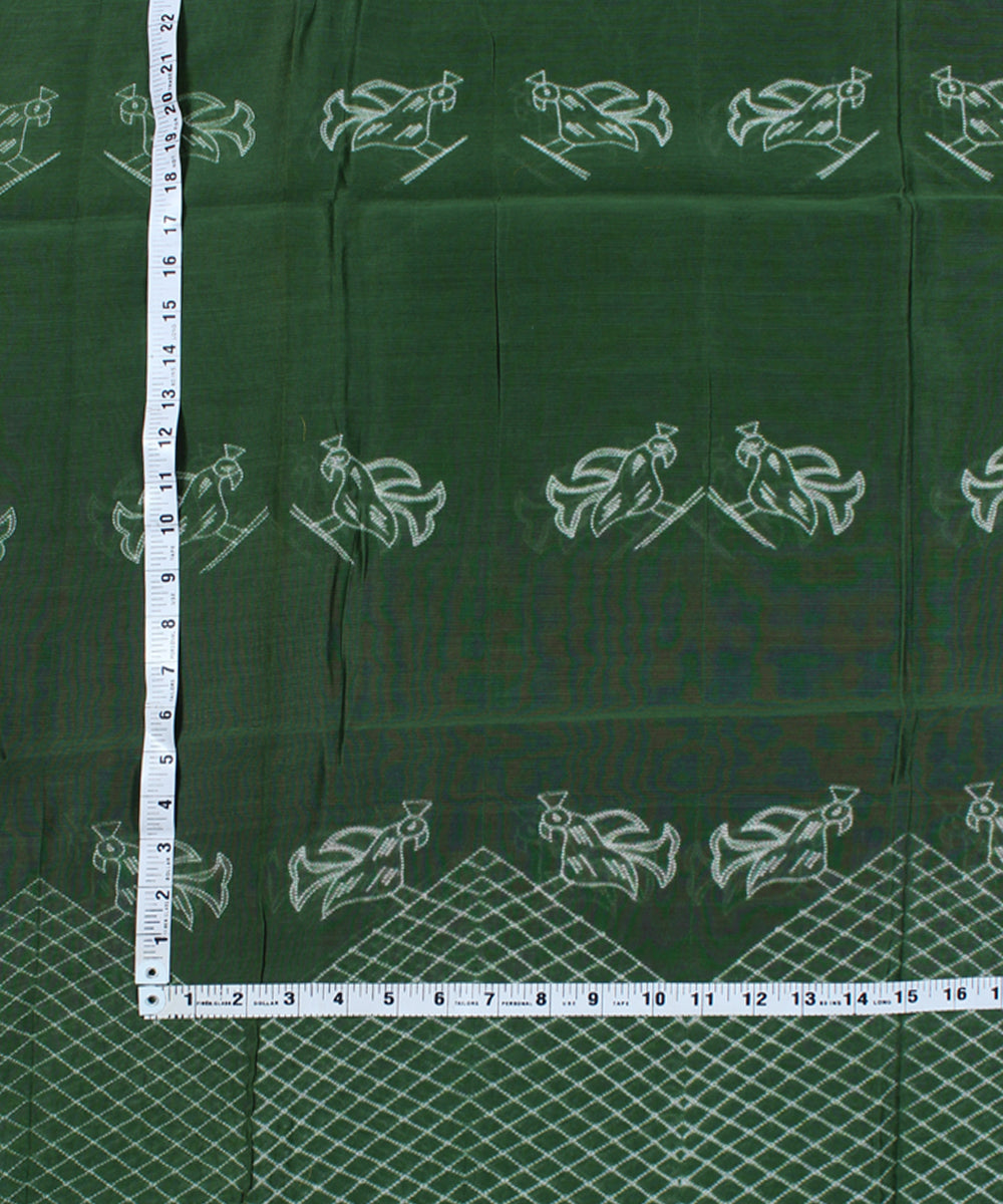 2.5 m Green tie dye cotton silk shibori kurta material