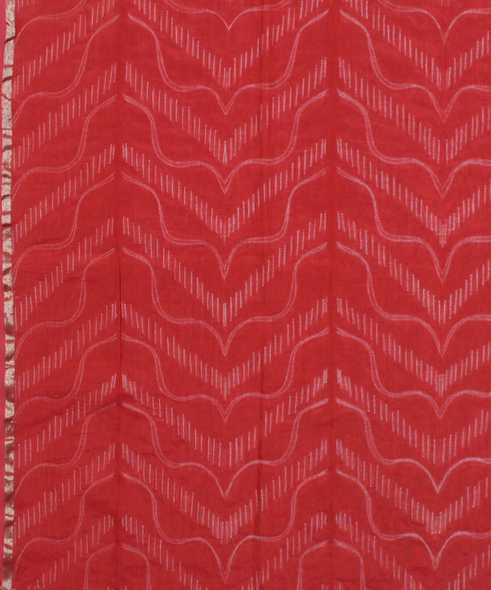 2.5 m Red cotton tie dye shibori kurta material