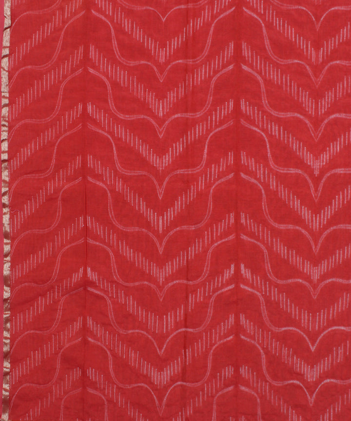 2.5 m Red cotton tie dye shibori kurta material