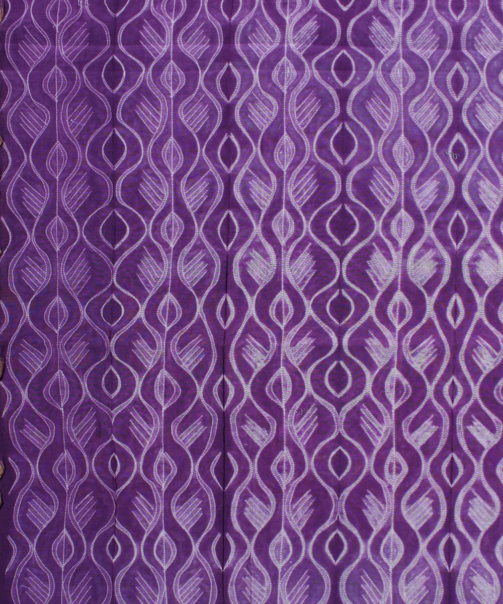 2.5 m Purple tie dye cotton silk shibori kurta material