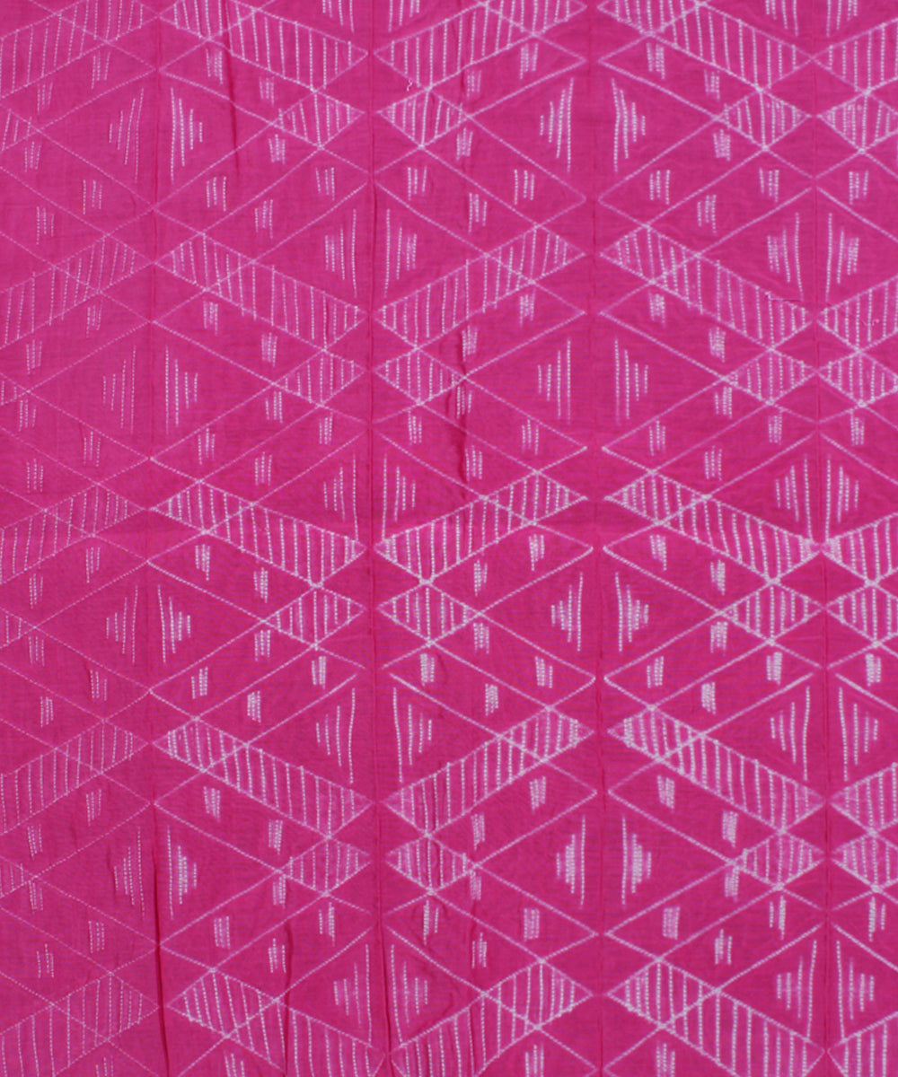 2.5 m Pink tie dye cotton silk shibori kurta material