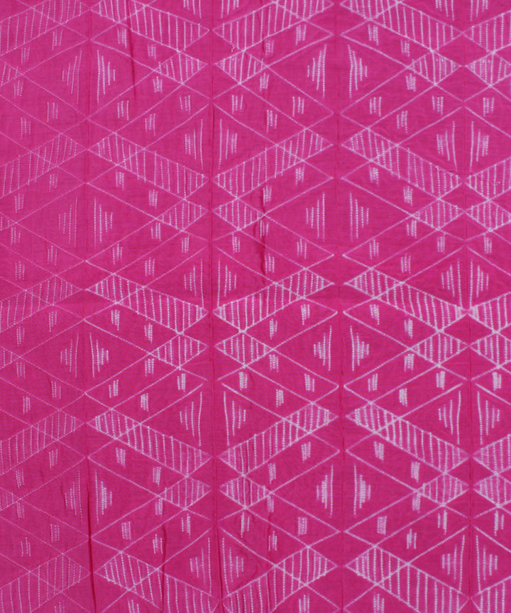 2.5 m Pink tie dye cotton silk shibori kurta material