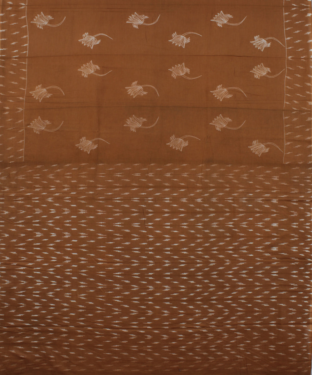 Light brown cotton tie dye shibori saree