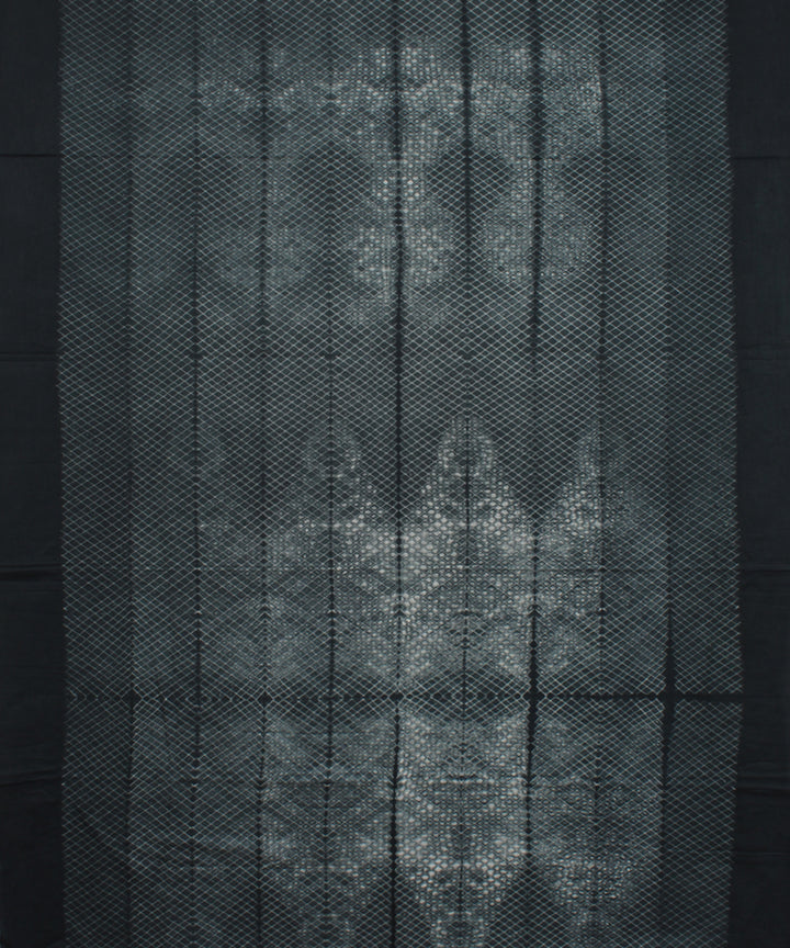 Grey and white cotton tie dye shibori saree