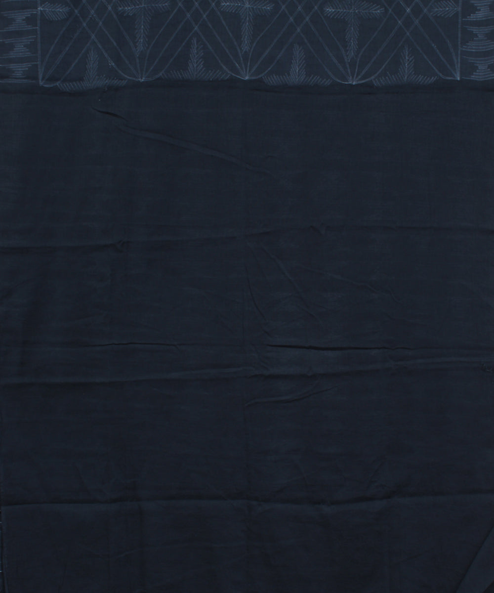 Grey blue cotton tie dye shibori saree