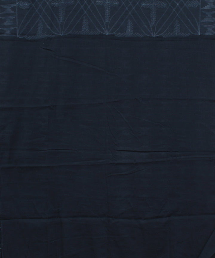 Grey blue cotton tie dye shibori saree