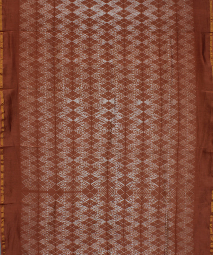Brown chanderi tie dye shibori saree