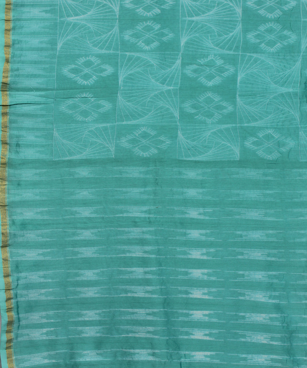 Aqua chanderi tie dye shibori saree